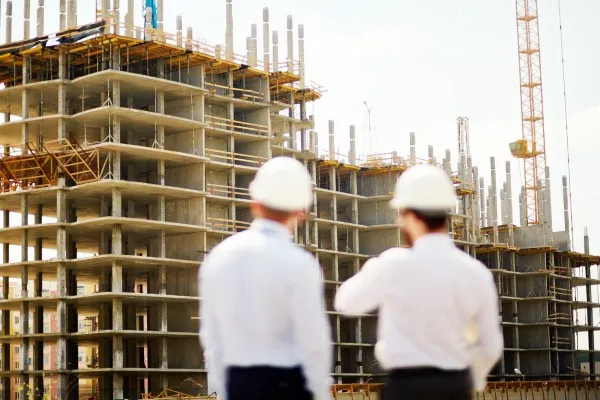 Architects viewing a building structure.